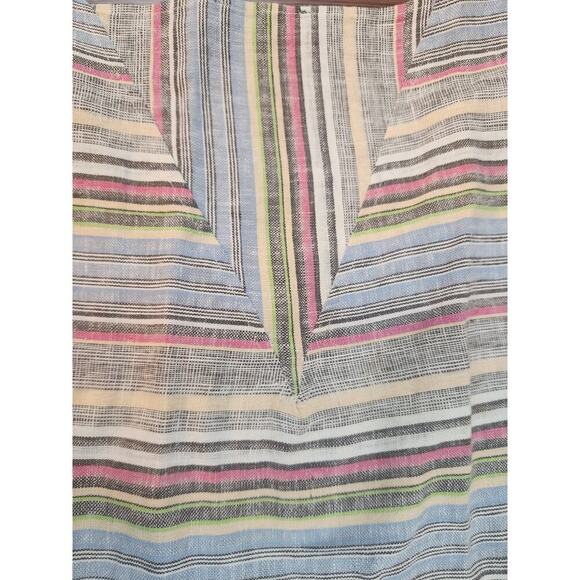 For Cynthia dress sz small linen blend multi color striped pockets lagenlook - Picture 5 of 10